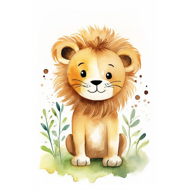 Lion Watercolour Canvas